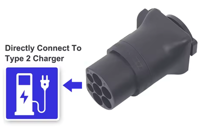 Type2 til Schuko Adapter (Sort) - Billede 2